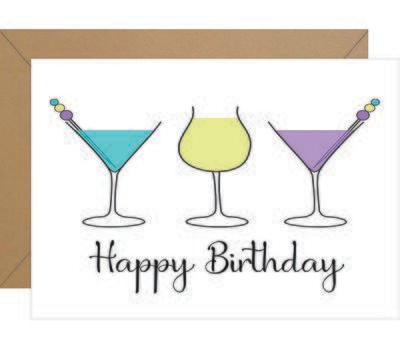 Cocktails Birthday Card
