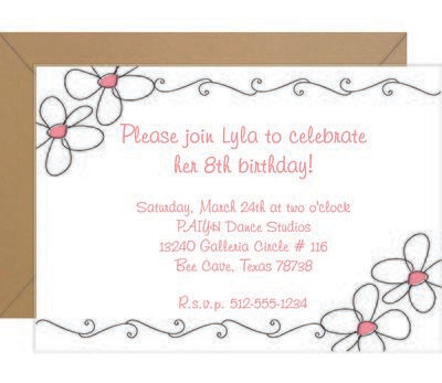 Pink Daisy Birthday Invitation