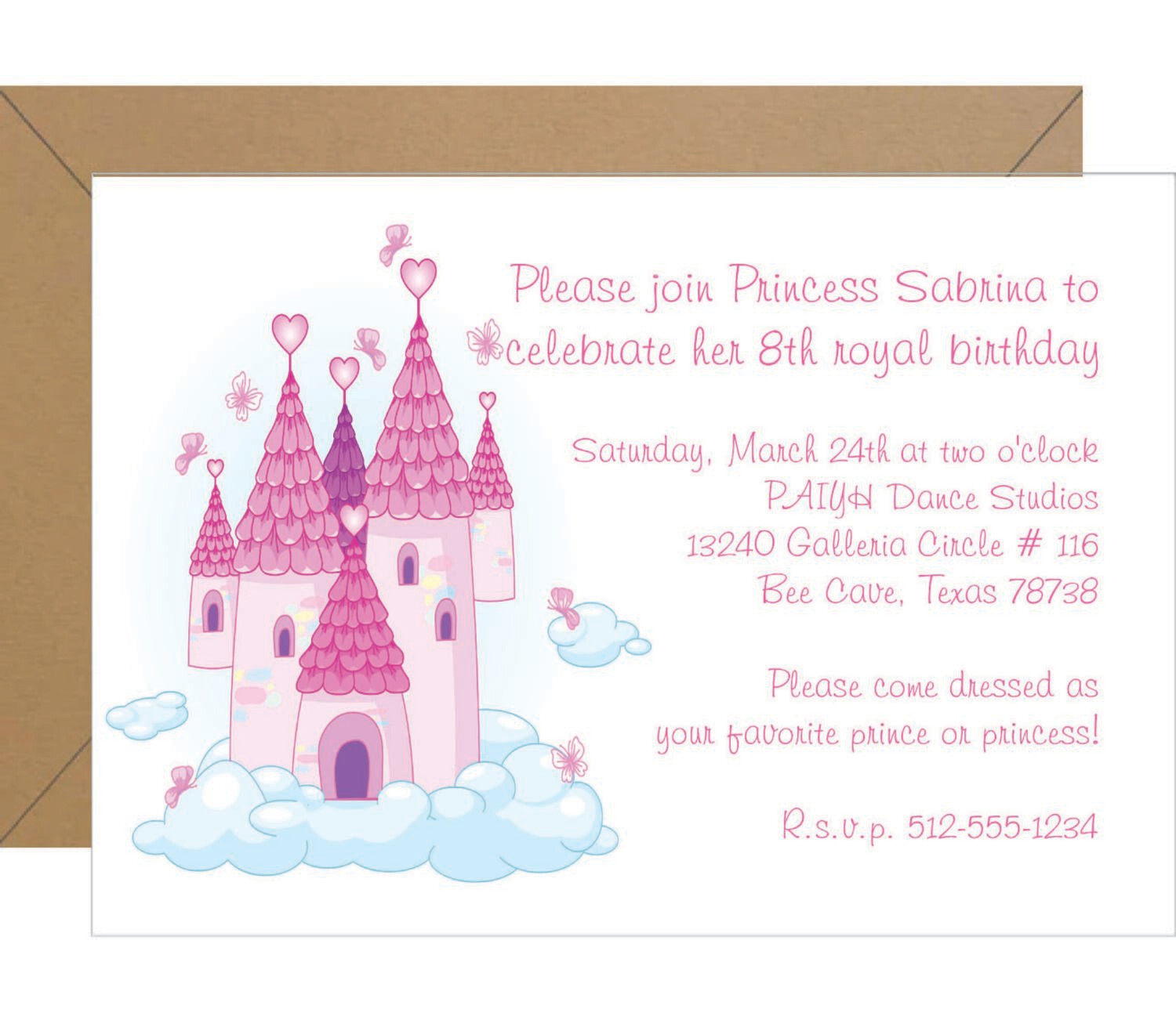 Fairy Castle Birthday Invitation