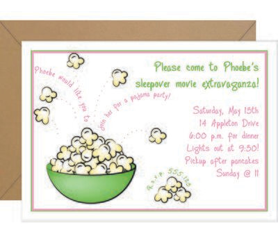 Popcorn Birthday Invitation