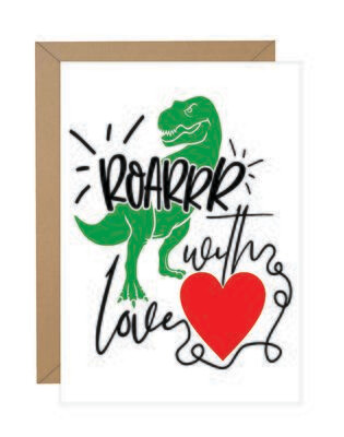 Dino Roar Valentine Note