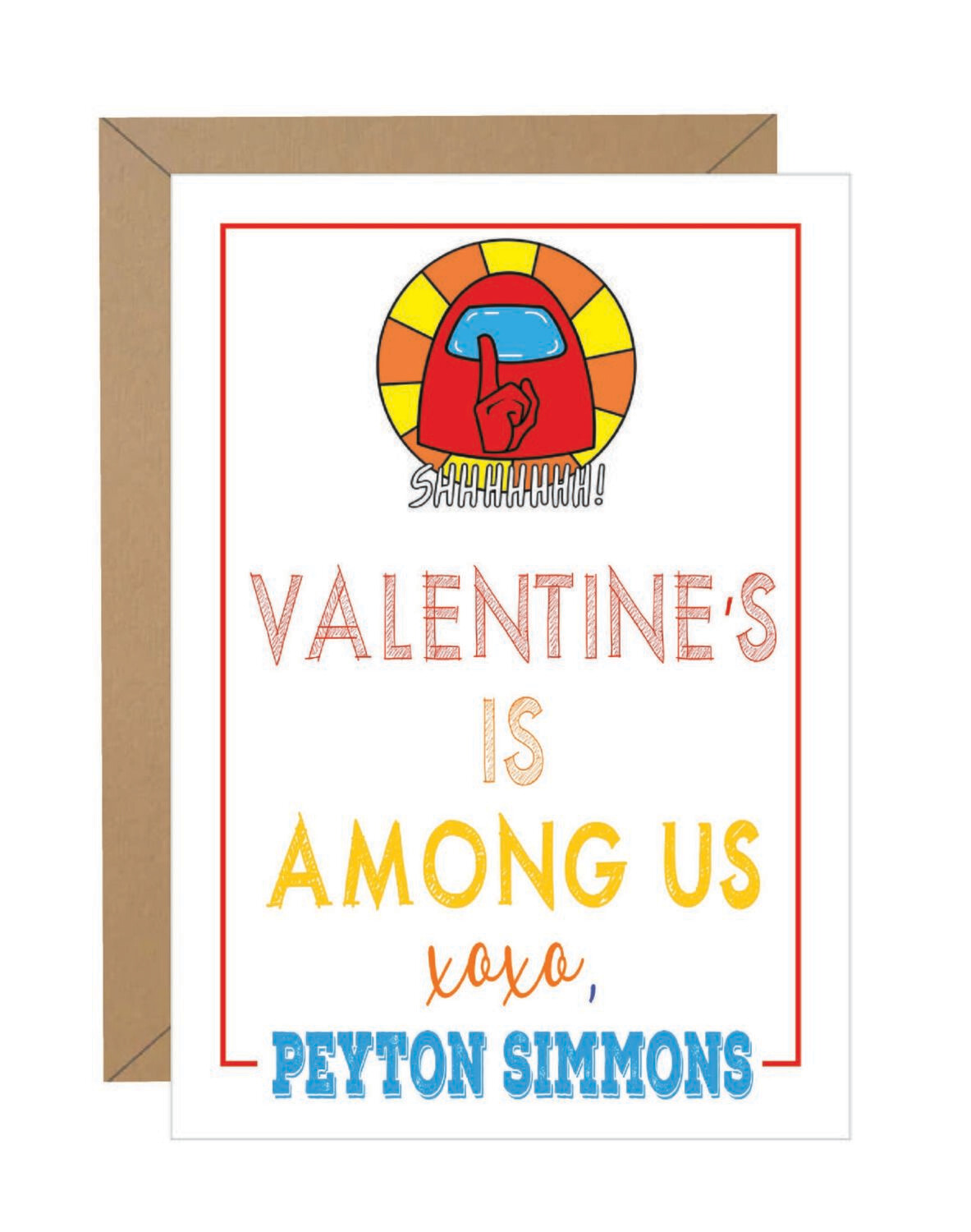 Among Us Valentine Note