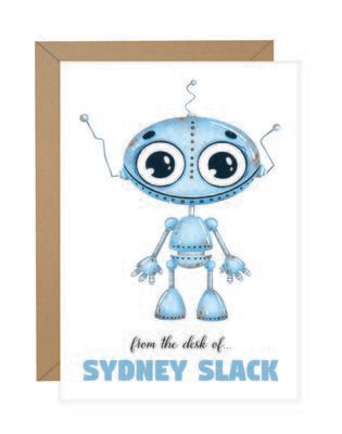 Blue Robot Personalized Note