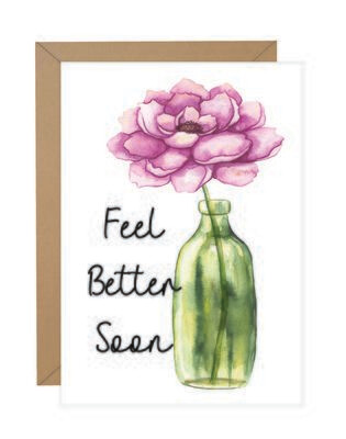 Feel Better Soon Flower Vase Note
