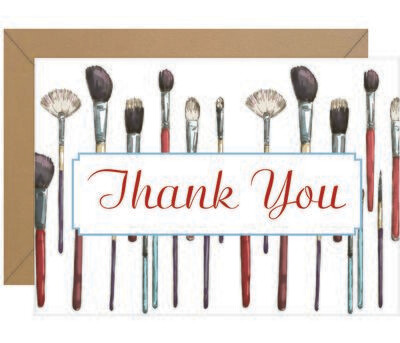 Makeup Brushes Folded Thank You