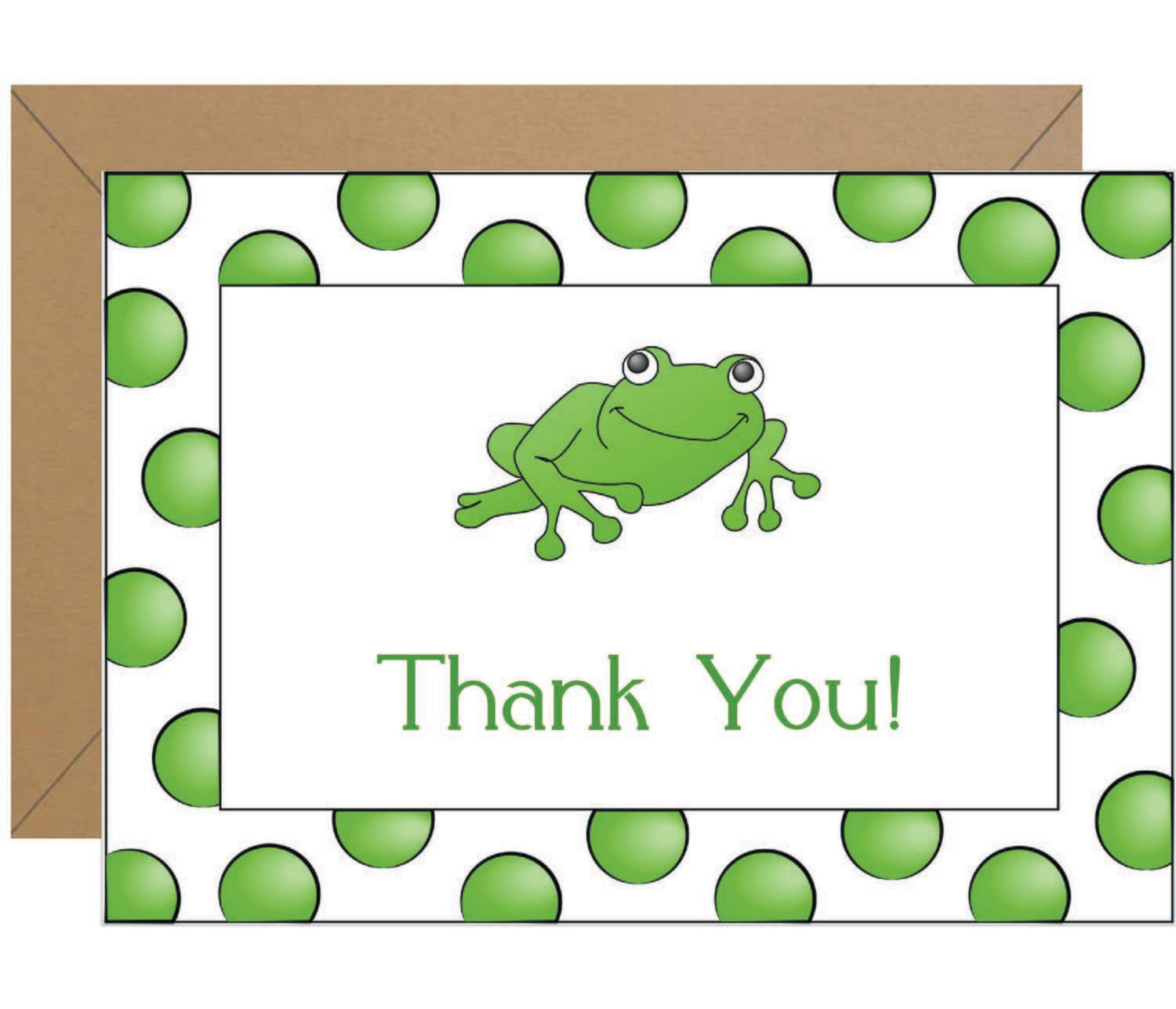 Frog Dots Folded Thank You