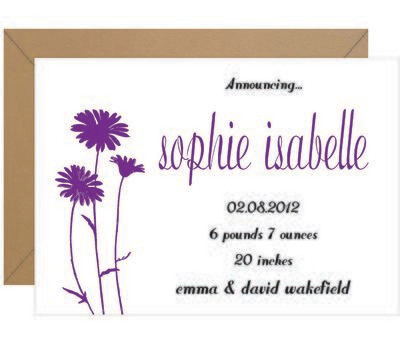 Flower Baby Announcement