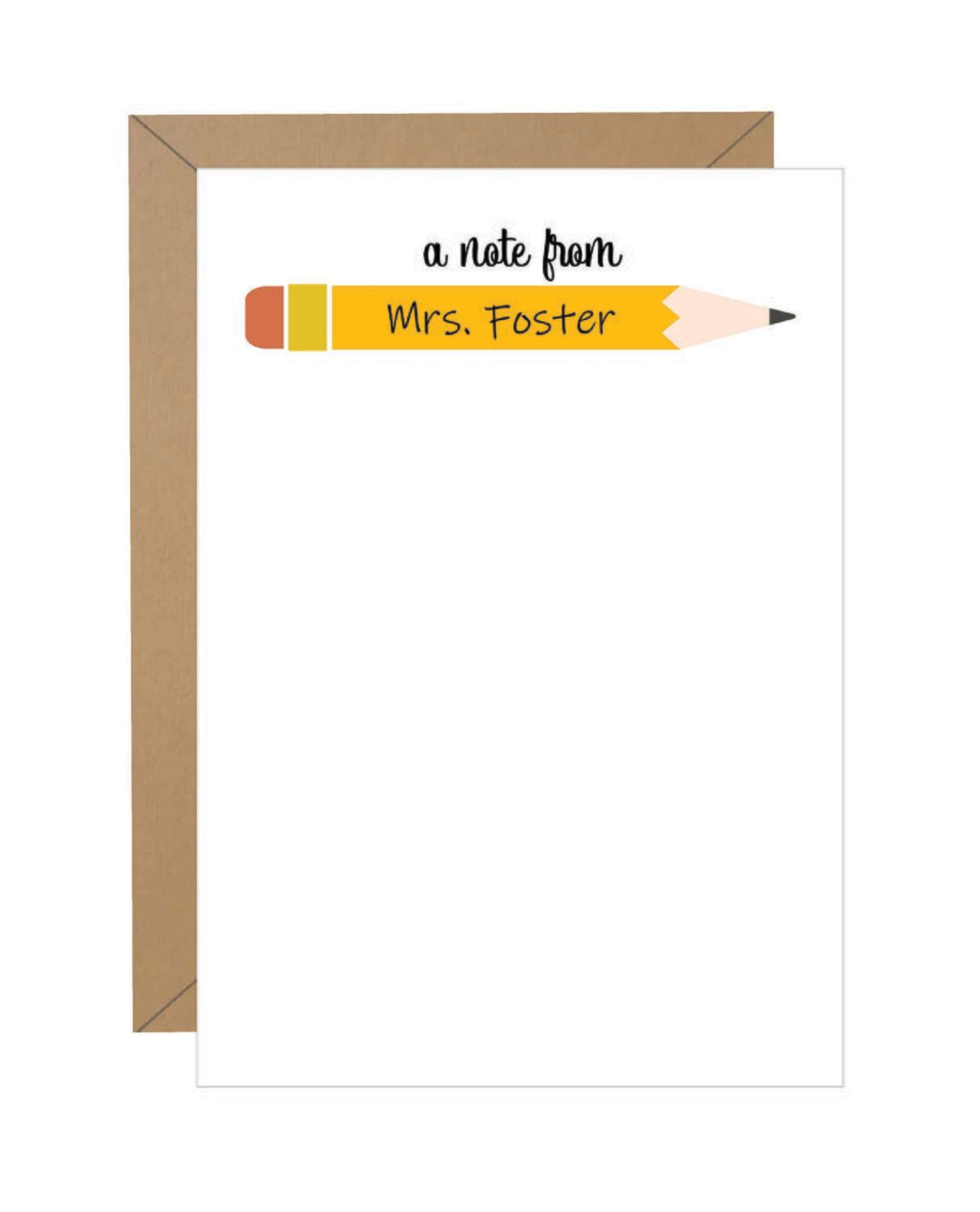 Pencil Personalized Note