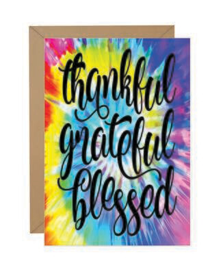 Tie Dye &quot;Thankful, Grateful, Blessed&quot; Note
