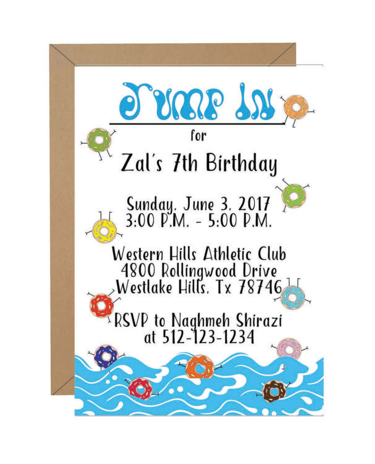 Donuts Swimming Invitation