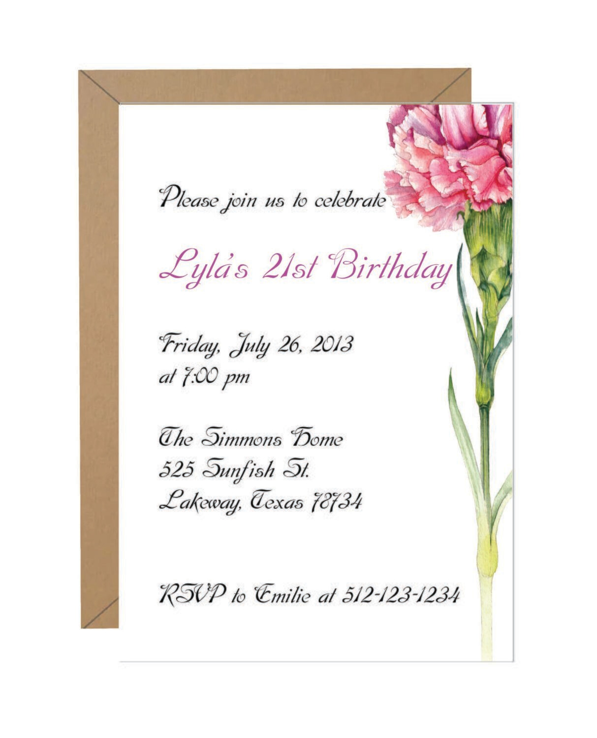 Carnation Invitation