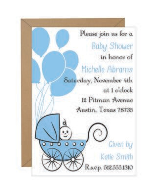 Stroller Baby Shower Invitation