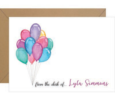 Balloons Personalized Note