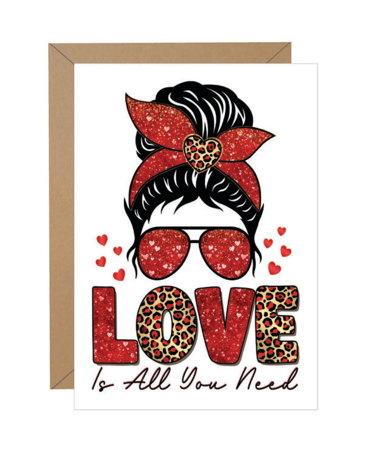 &quot;Love Is All You Need&quot; Mom Bun  Folded Note