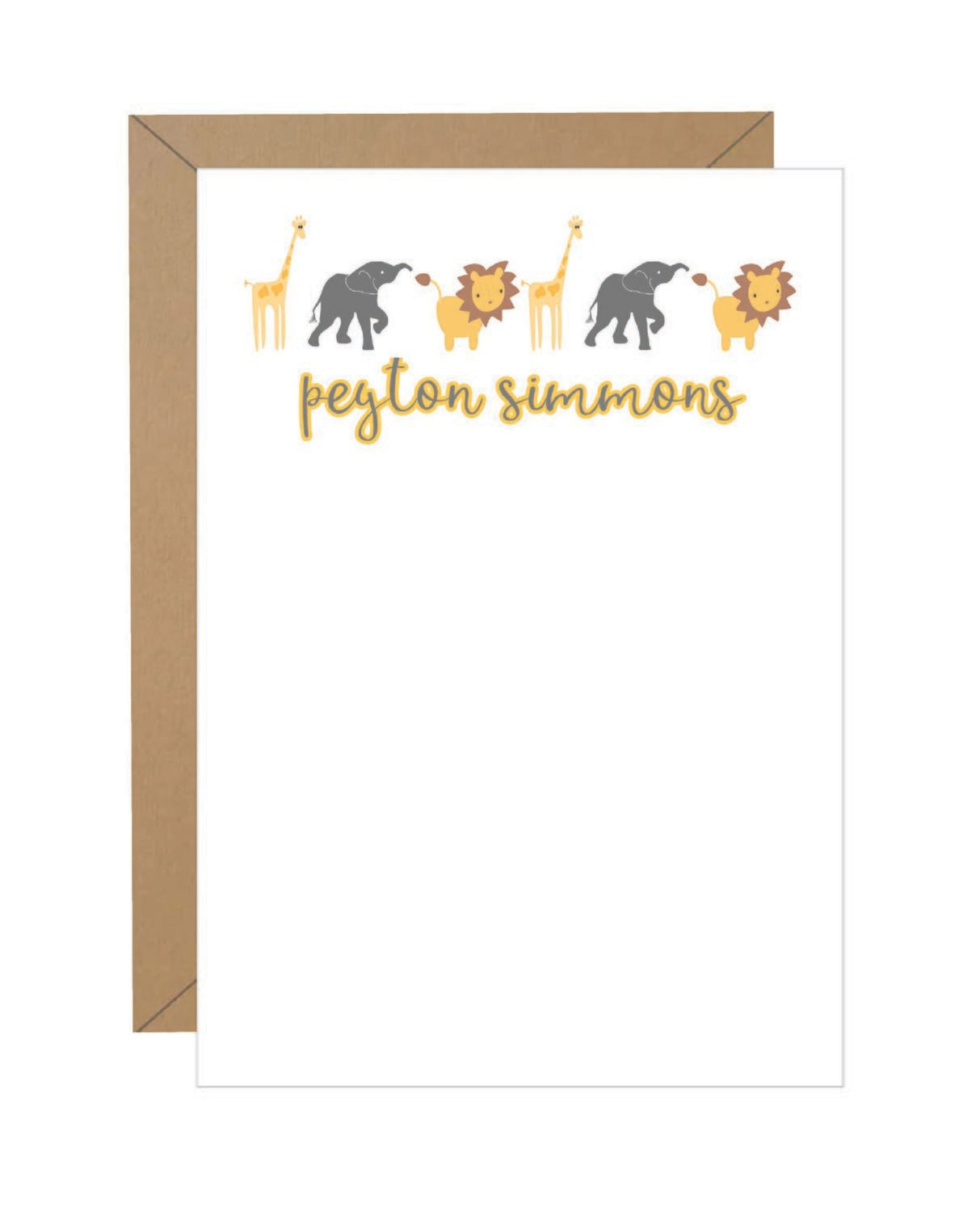 Animals Personalized Note