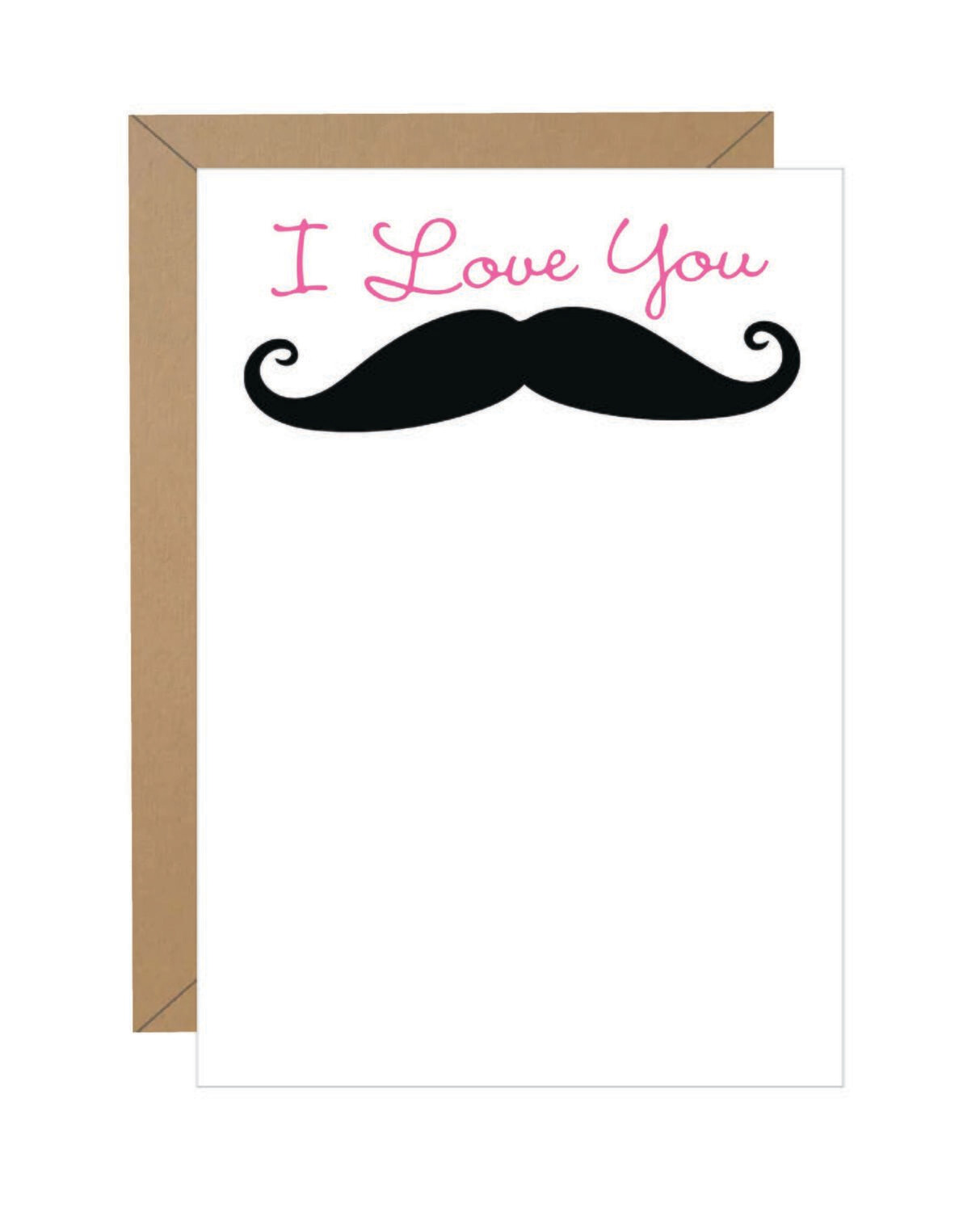 I Love You Mustache Note