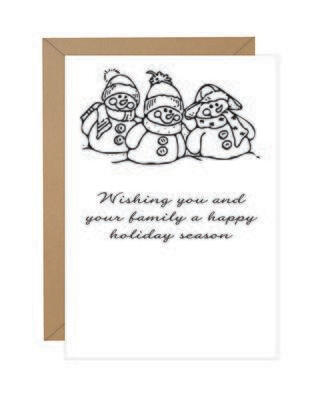 Snowmen Coloring Christmas Note