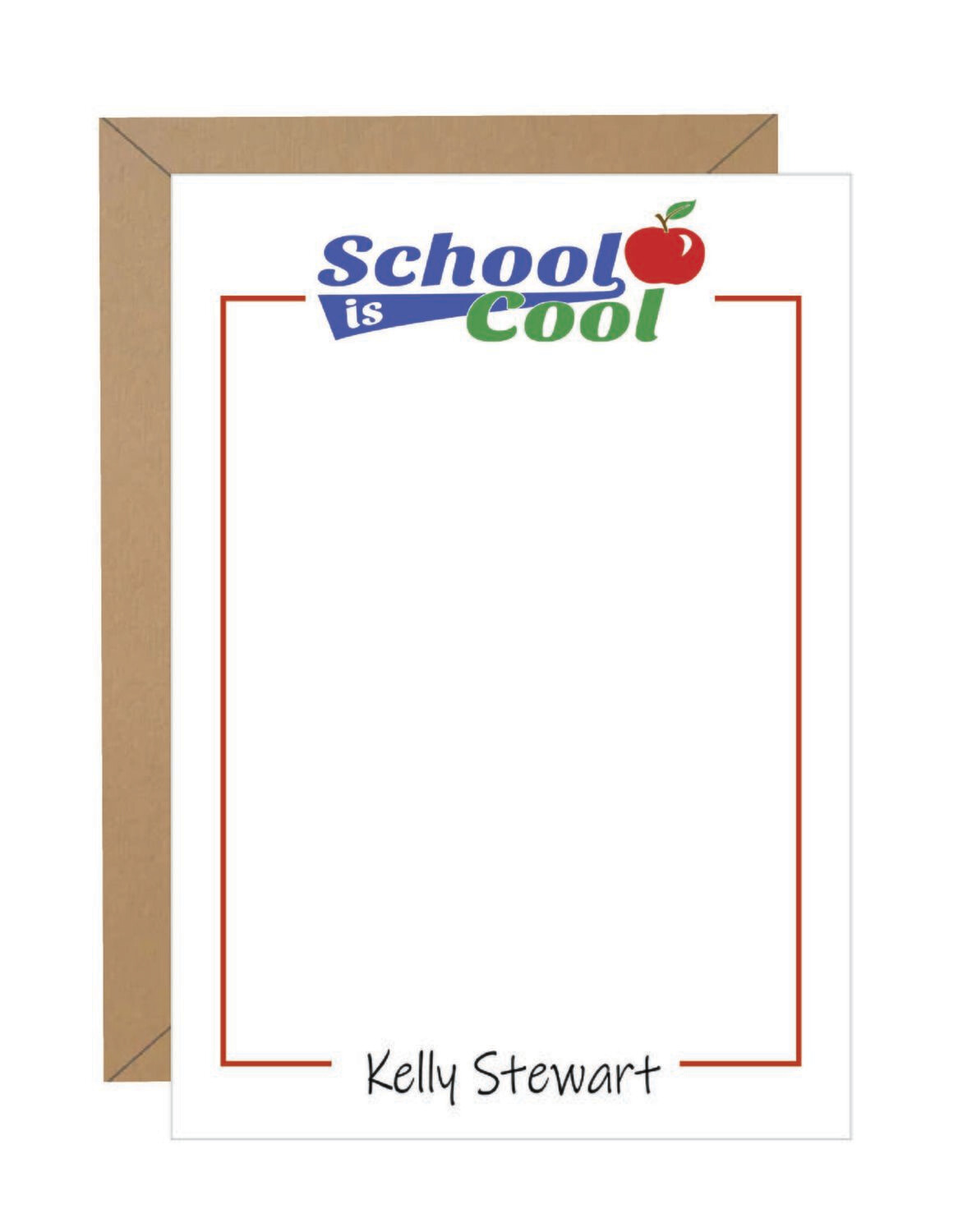 &quot;School is Cool&quot; Personalized Note
