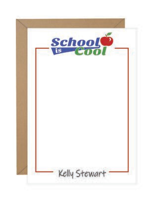 &quot;School is Cool&quot; Personalized Note