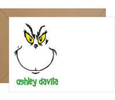 Grinch Face Personalized Note