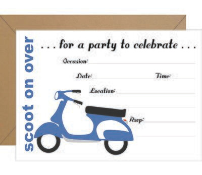 &quot;Scoot on Over&quot; Blue Fill In Invitation - Printable