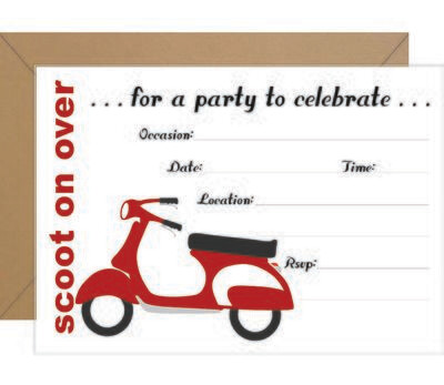 &quot;Scoot on Over&quot; Red Fill In Invitation - Printable