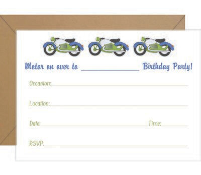Motorcycle Fill In Invitation - Printable