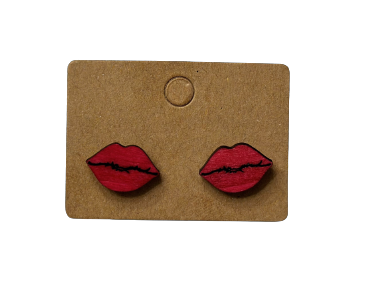 Lips Laser Cut Wood Studs