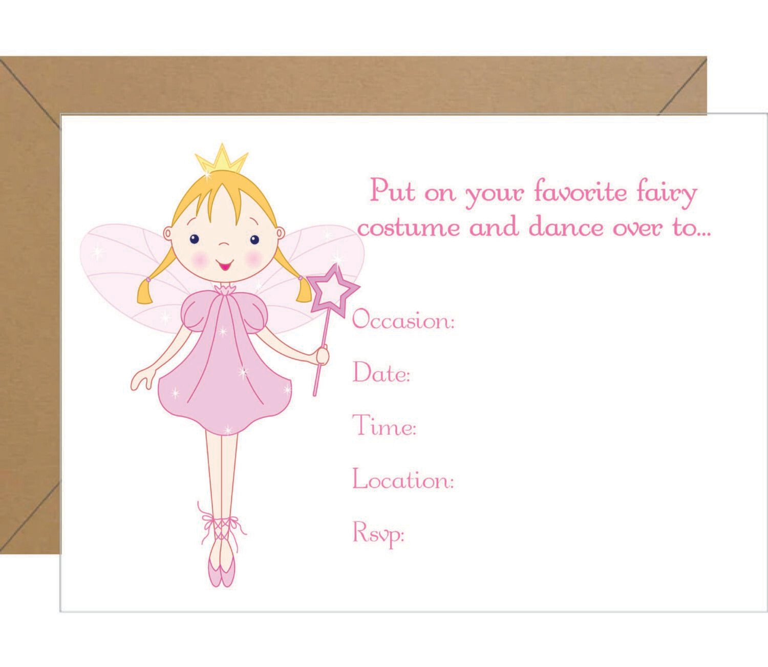 Fairy Fill In Invitation