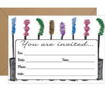 Mascara Brushes Fill In Invitation