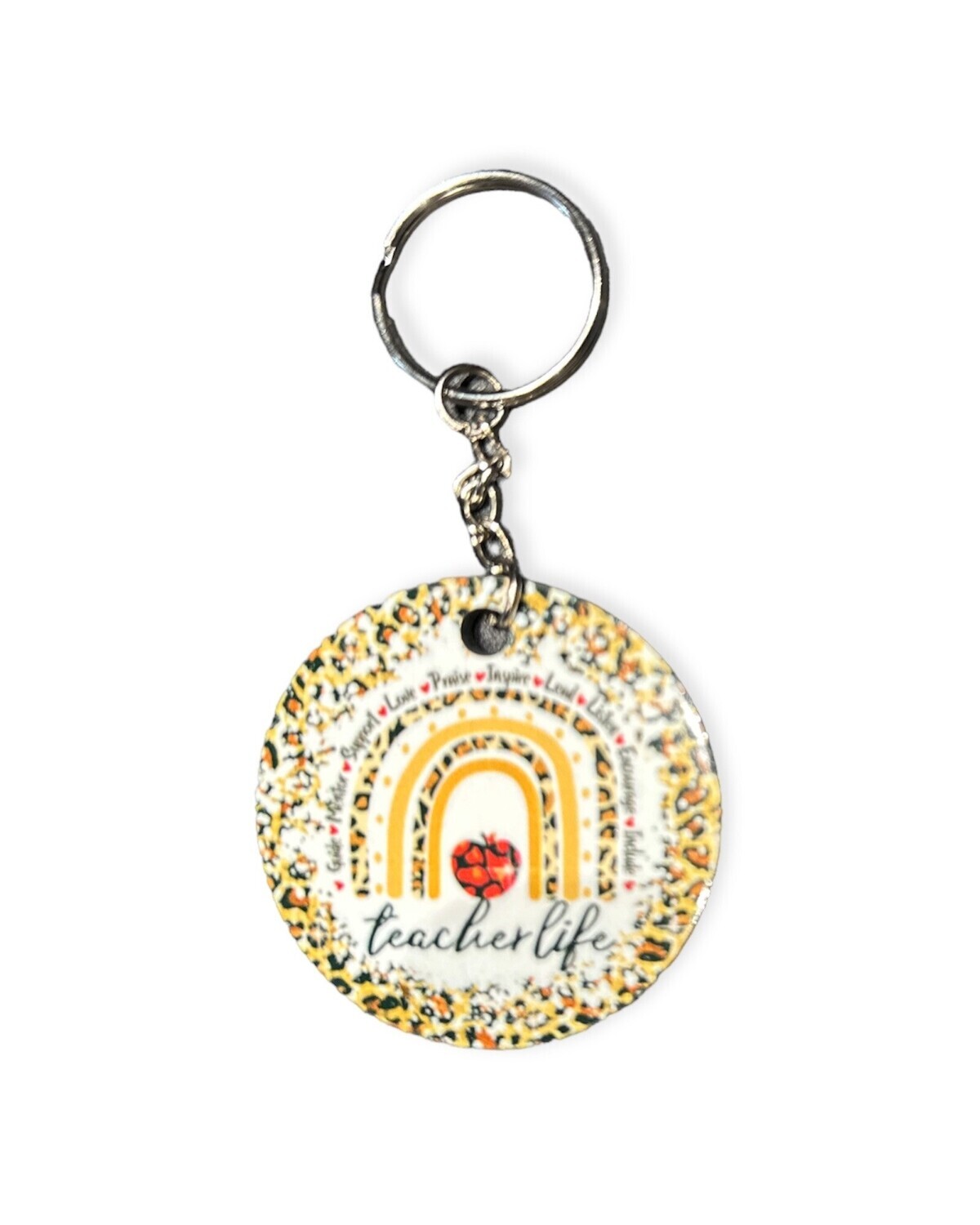 Teacher Life Rainbow Keychain