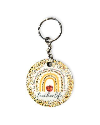 Teacher Life Rainbow Keychain