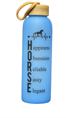 &quot;HORSE Art&quot; Frosted Glass Bottle