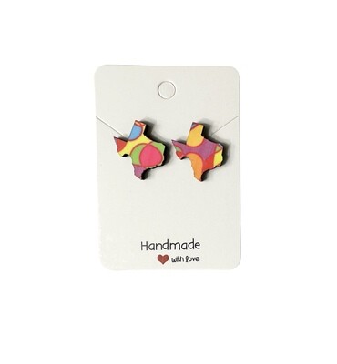 Texas Psychedelic Stud Earrings