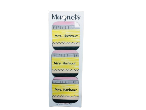 Teacher Pencil Magnets Personalized - Set of 3