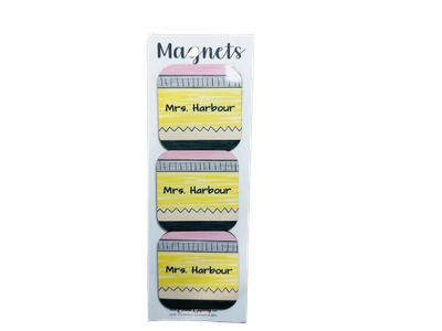 Teacher Pencil Magnets Personalized - Set of 3