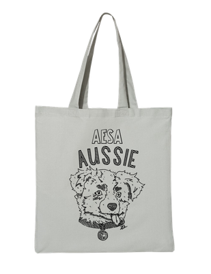AESA Aussie Tote - Grey w/Black Art