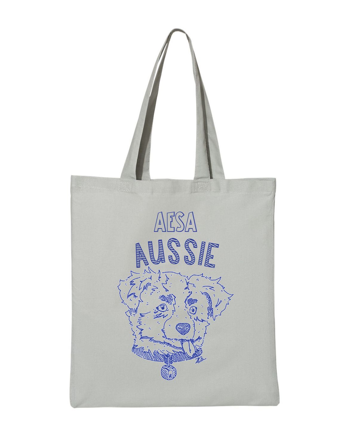 AESA Aussie Tote - Grey w/Blue Art