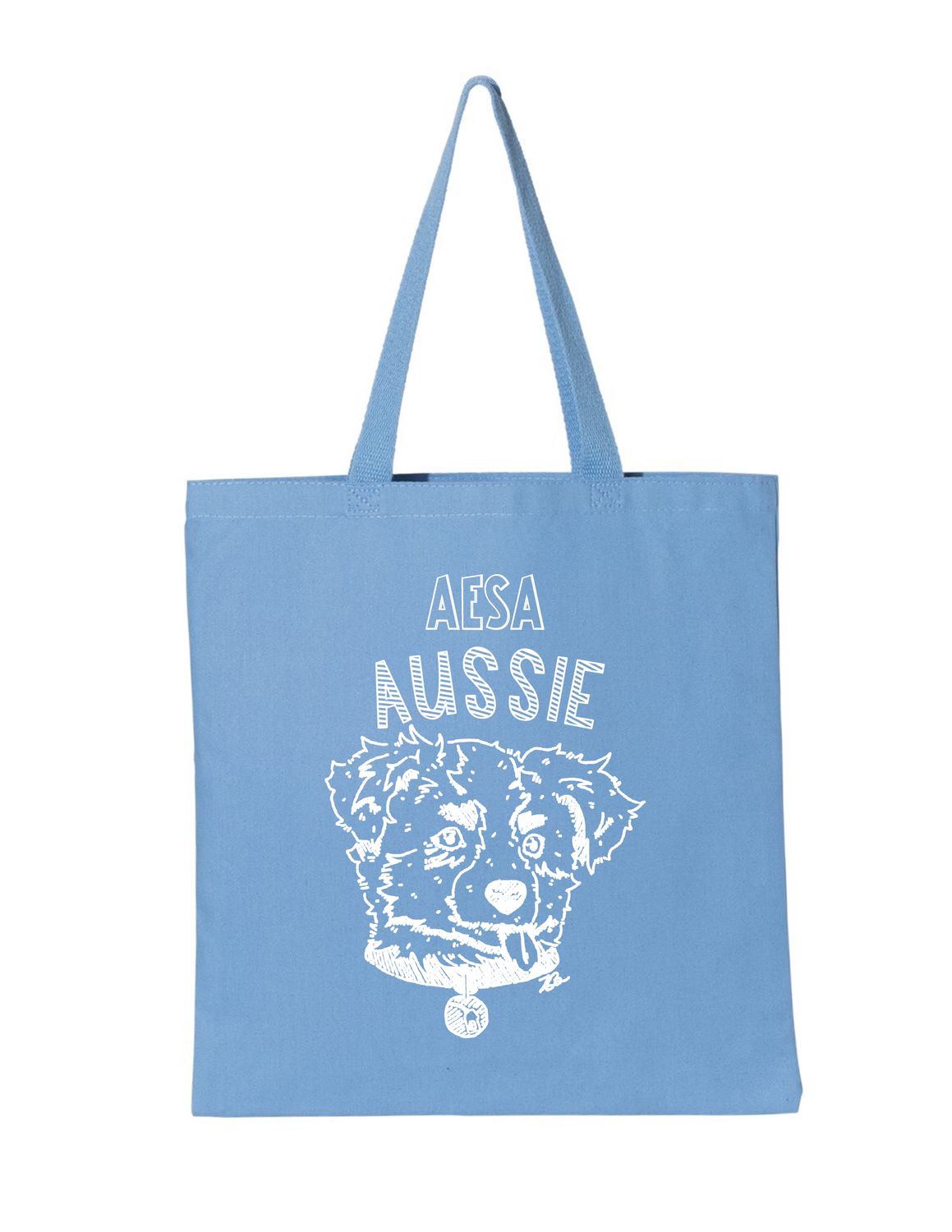 AESA Aussie Tote - Lt. Blue w/White Art