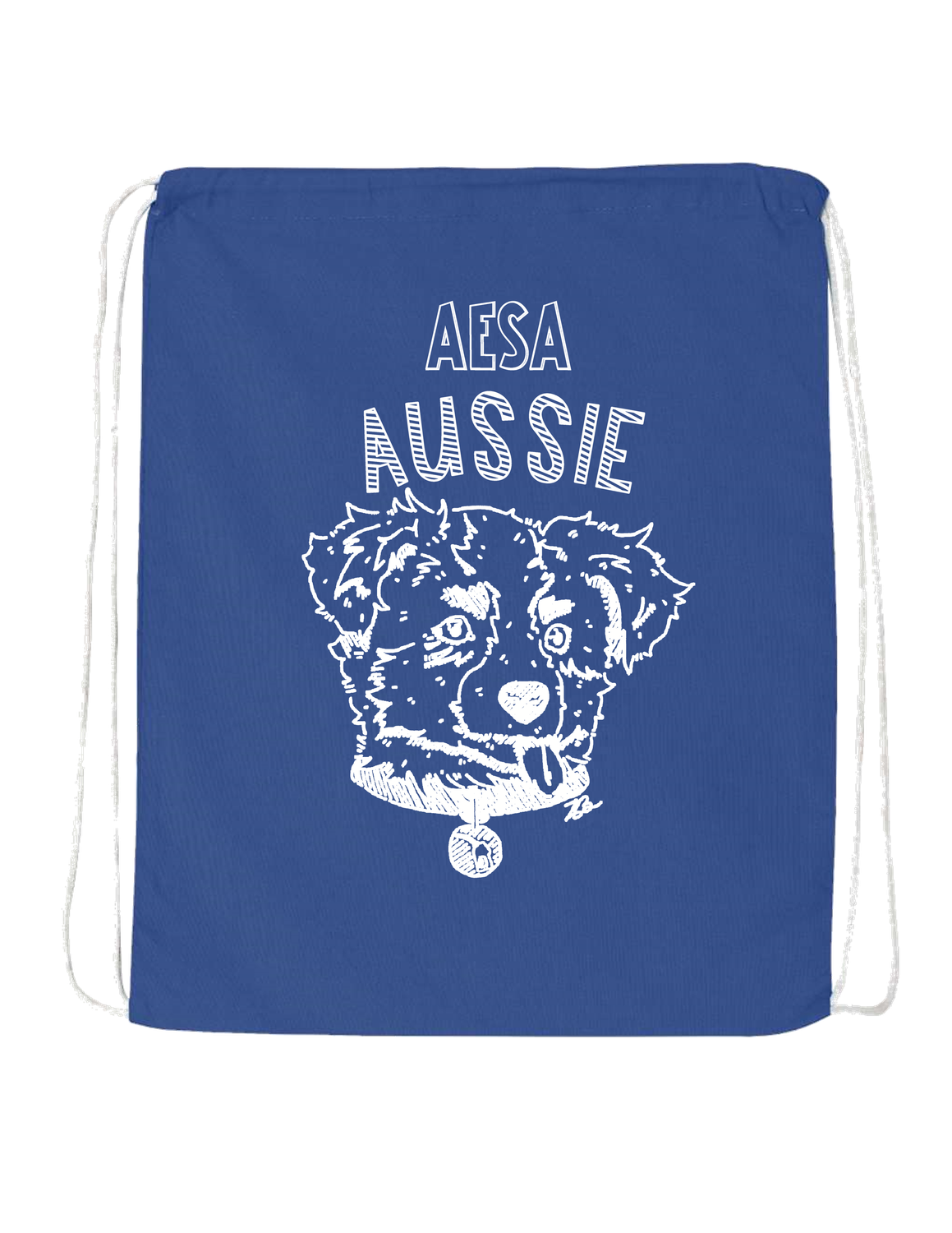 Royal w/White Logo Cinch Tote