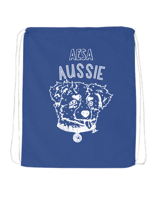 Royal w/White Logo Cinch Tote