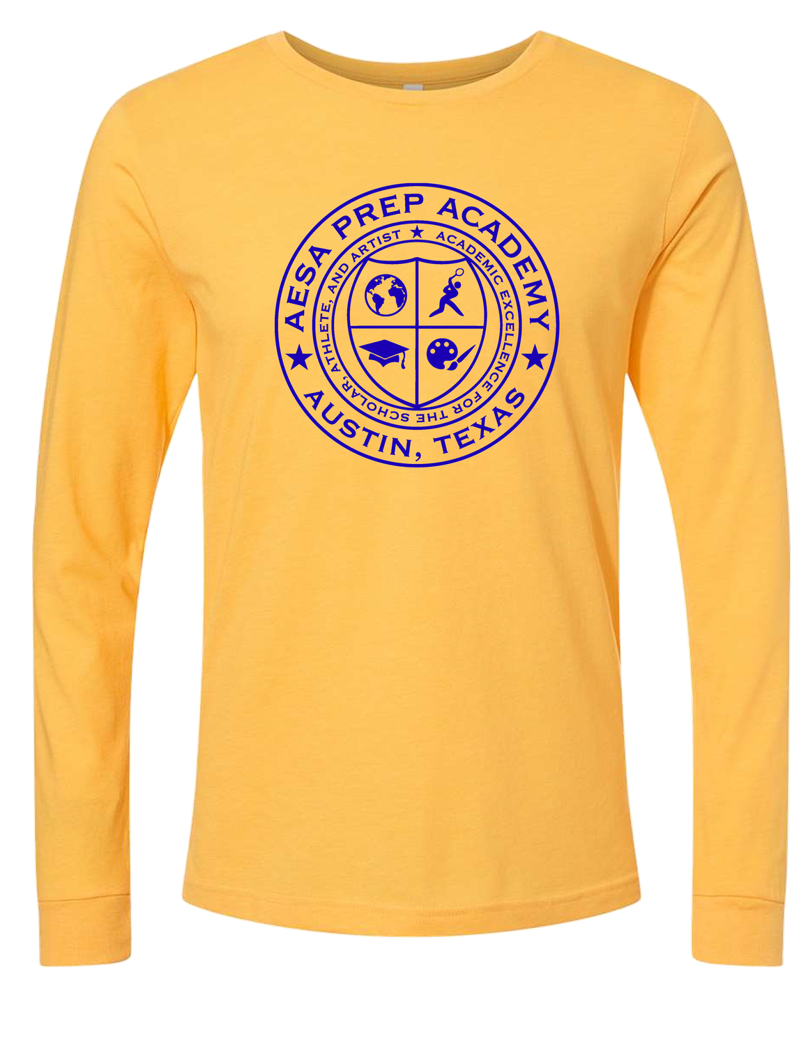 Yellow Gold w/Blue Logo Long Sleeve - Youth