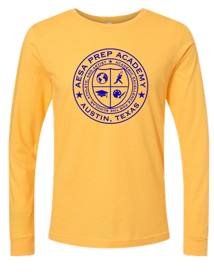 Yellow Gold w/Blue Logo Long Sleeve - Adult