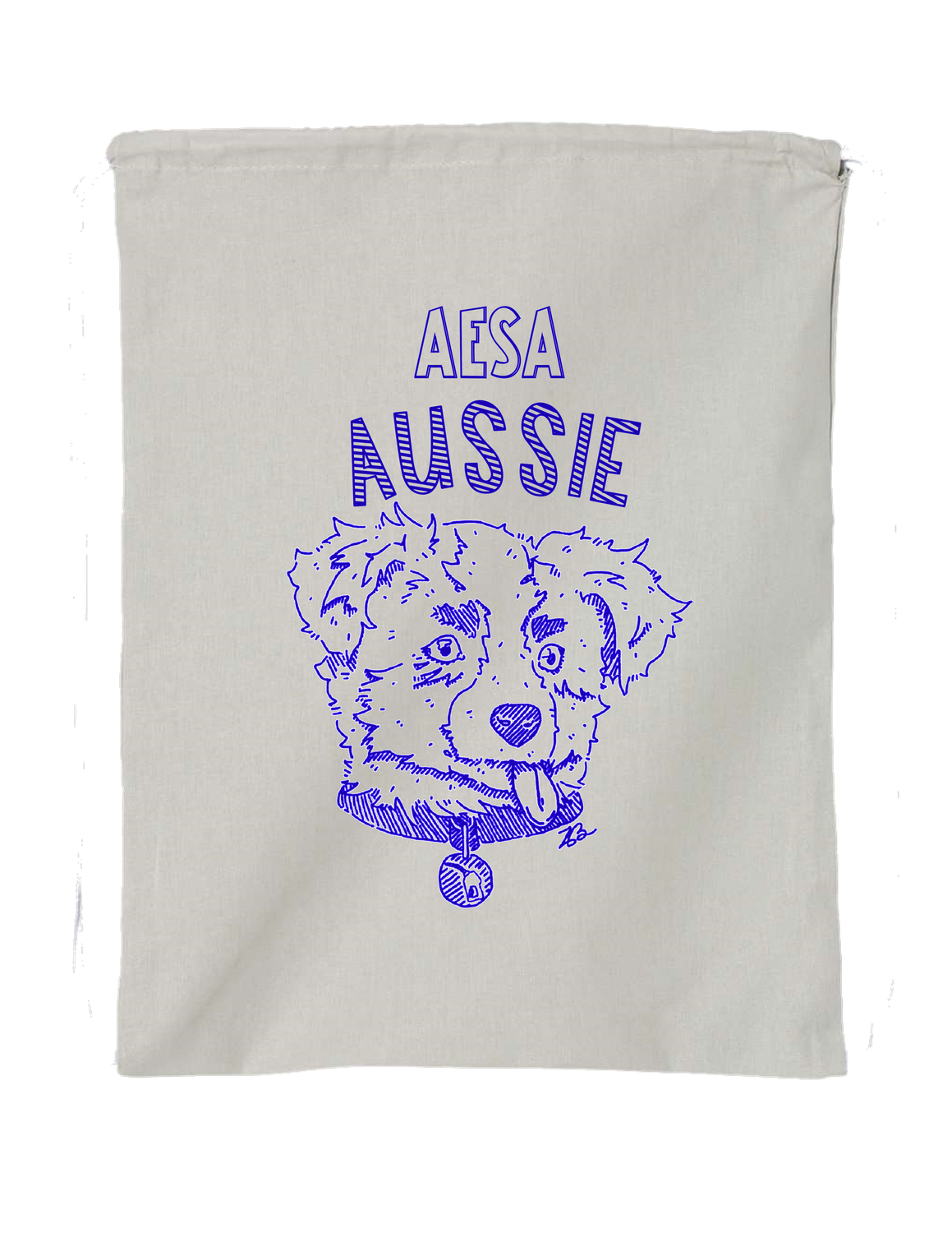Grey w/Blue Logo Cinch Tote
