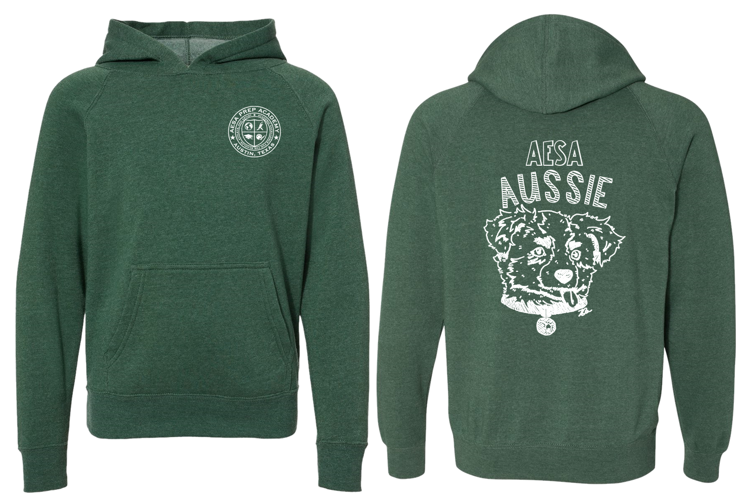 Moss w/White Logo Special Blend Raglan Hoodie - Youth