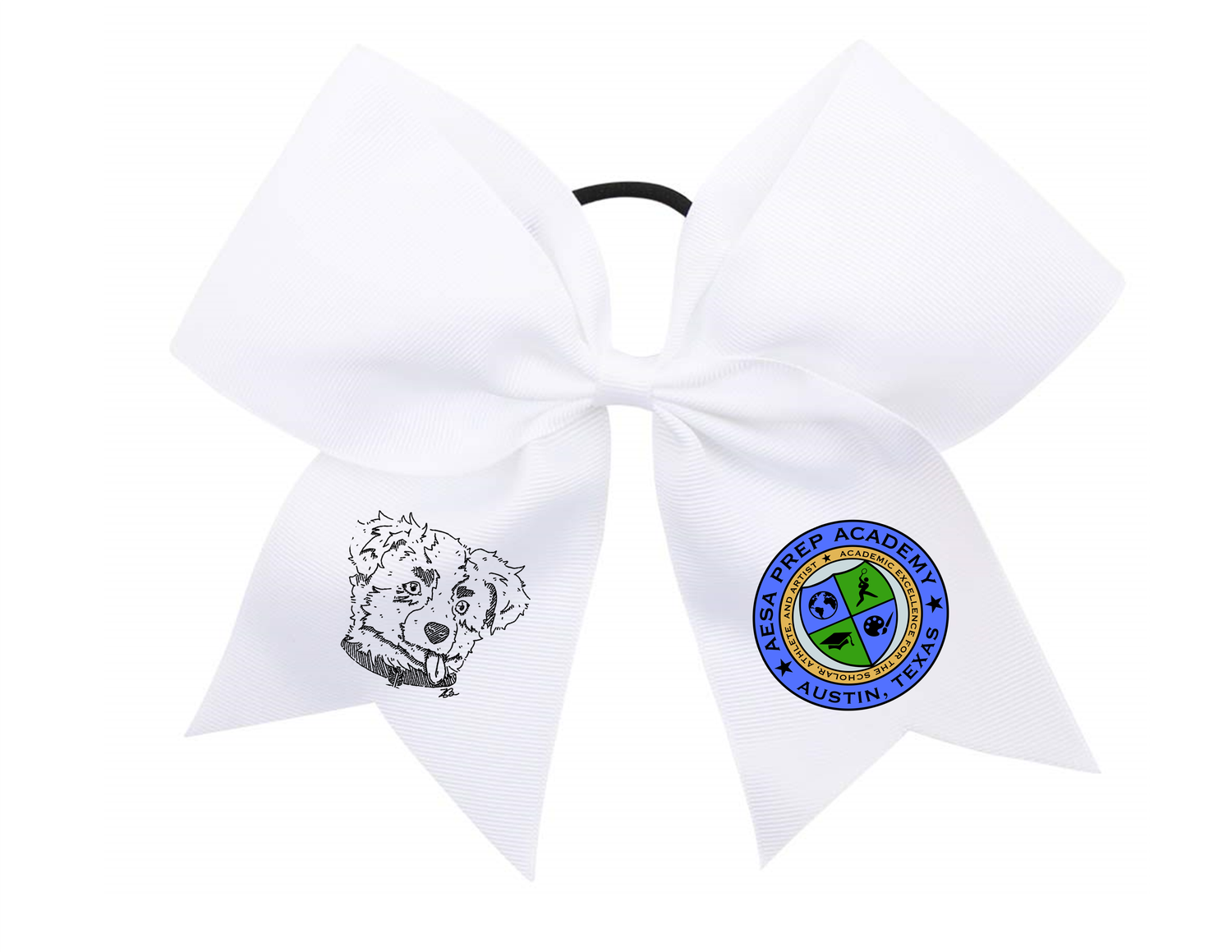 White Ponytail Cheer Bow