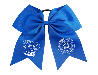 Blue Ponytail Cheer Bow