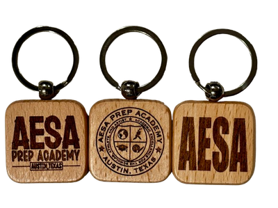 AESA Wood Laser Engraved Keychain / Bag Tag