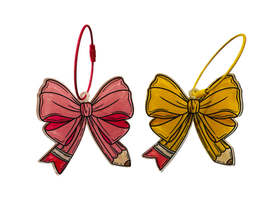 Pencil Bow Keychain / Bag Tag