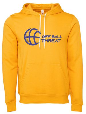 Gold w/Navy Logo Sponge Fleece Hoodie - Adult